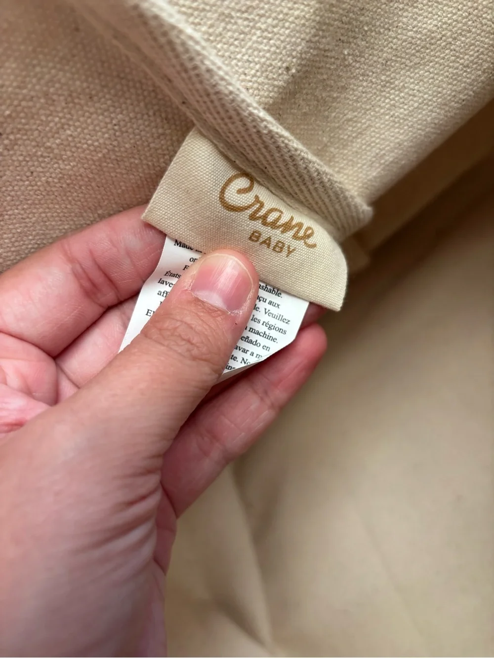 crane baby woodland animal neutral cotton basket